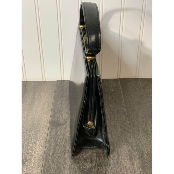 💰BOGO💰 Vintage 60’s Dofan Black Leather French Purse with Clasp Closure - Picture 2 of 5